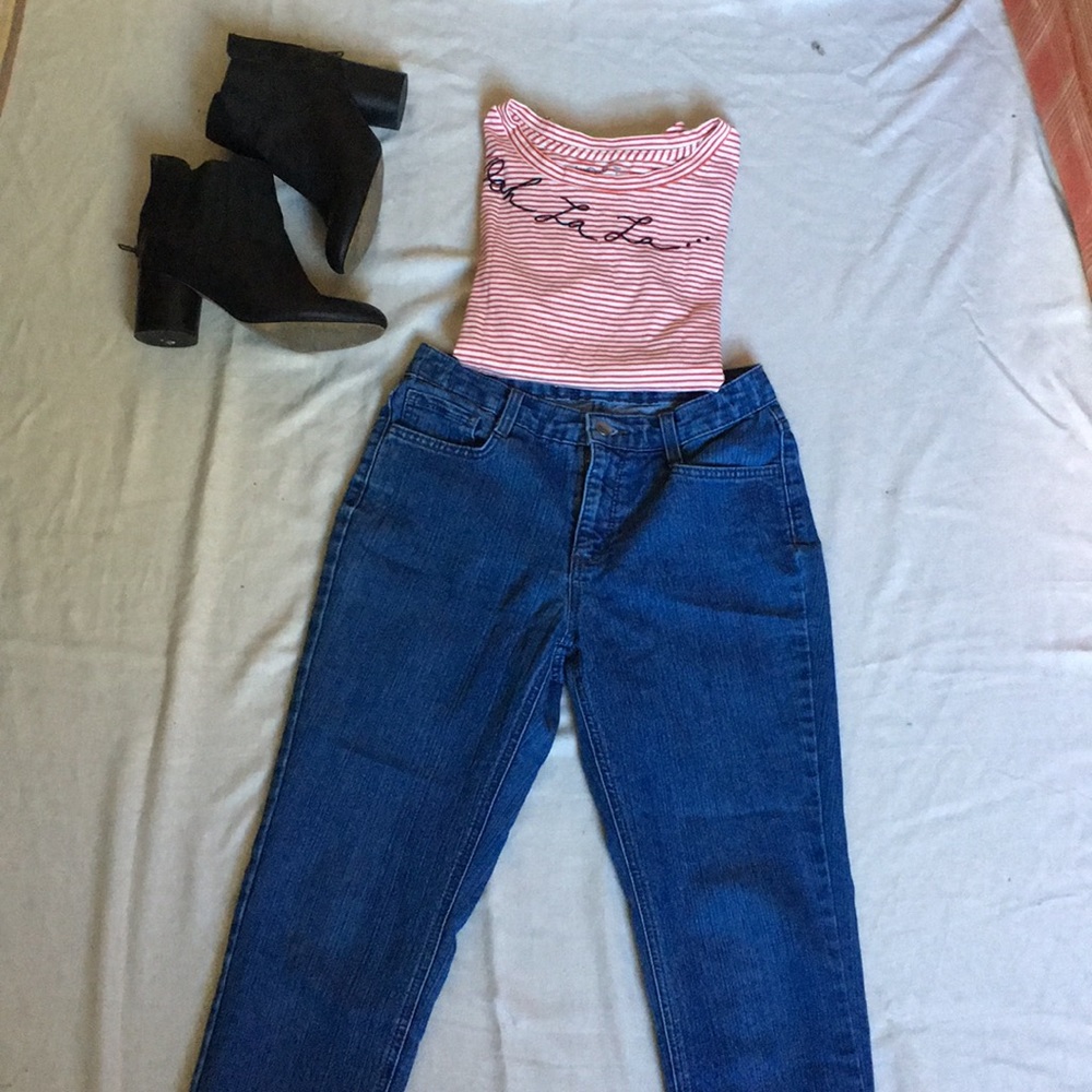 Light wash blue jeans